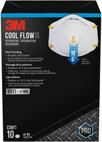 3M Cool Flow Face Mask Valved Respirator 8511 - N95 - 10 Pack