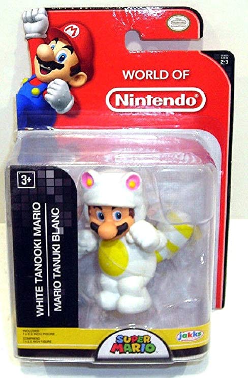 World of Nintendo White Tanooki Mario 2.5 Inch Collectible