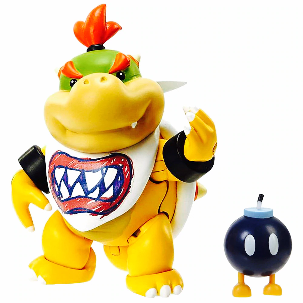 Super Mario 4" Figure - Bowser Jr. With Bob-Omb