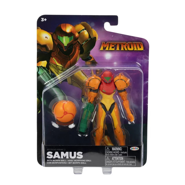 World of Nintendo Metroid Samus 4 inch Action Figure with Morph Ball
