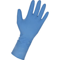 Genuine Joe Powdered Industrial Latex Gloves - X-Large Size - Latex - Dark Blue - Heavy Duty, Powdered - 50 Count