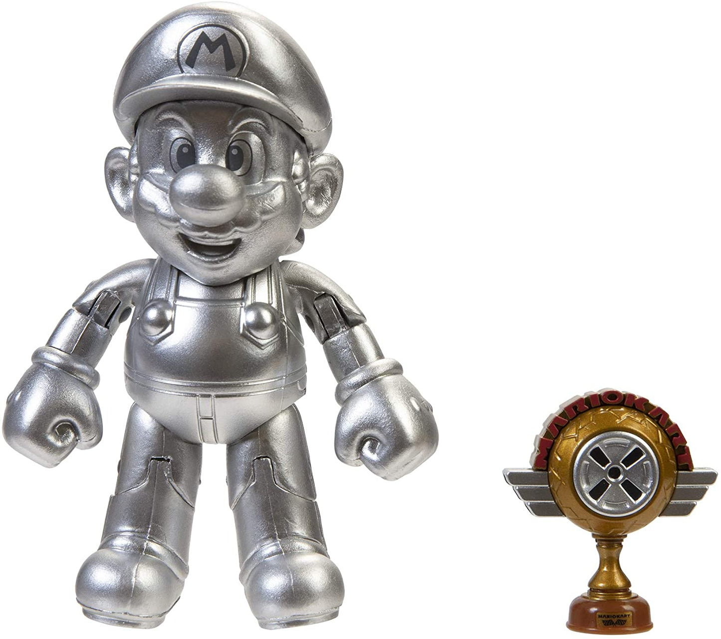 Super Mario 4" Figure - Metal Mario With Trophy