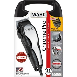 Wahl Chrome Pro Men's Haircut Kit With Adjustable Taper Lever and Hard Storage Case - 91325-002