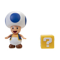 Super Mario 4" Figure - Blue Toad With Question Block