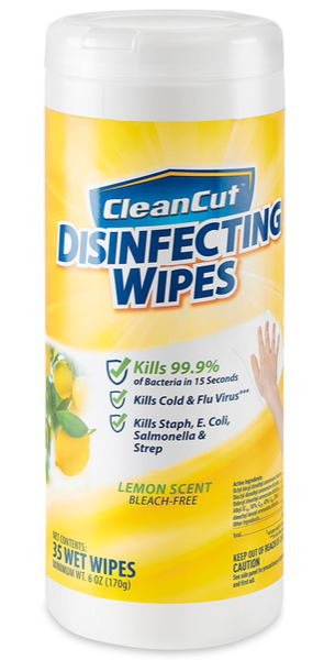 CleanCut Disinfecting Wipes - Lemon Scent 35 Wipes