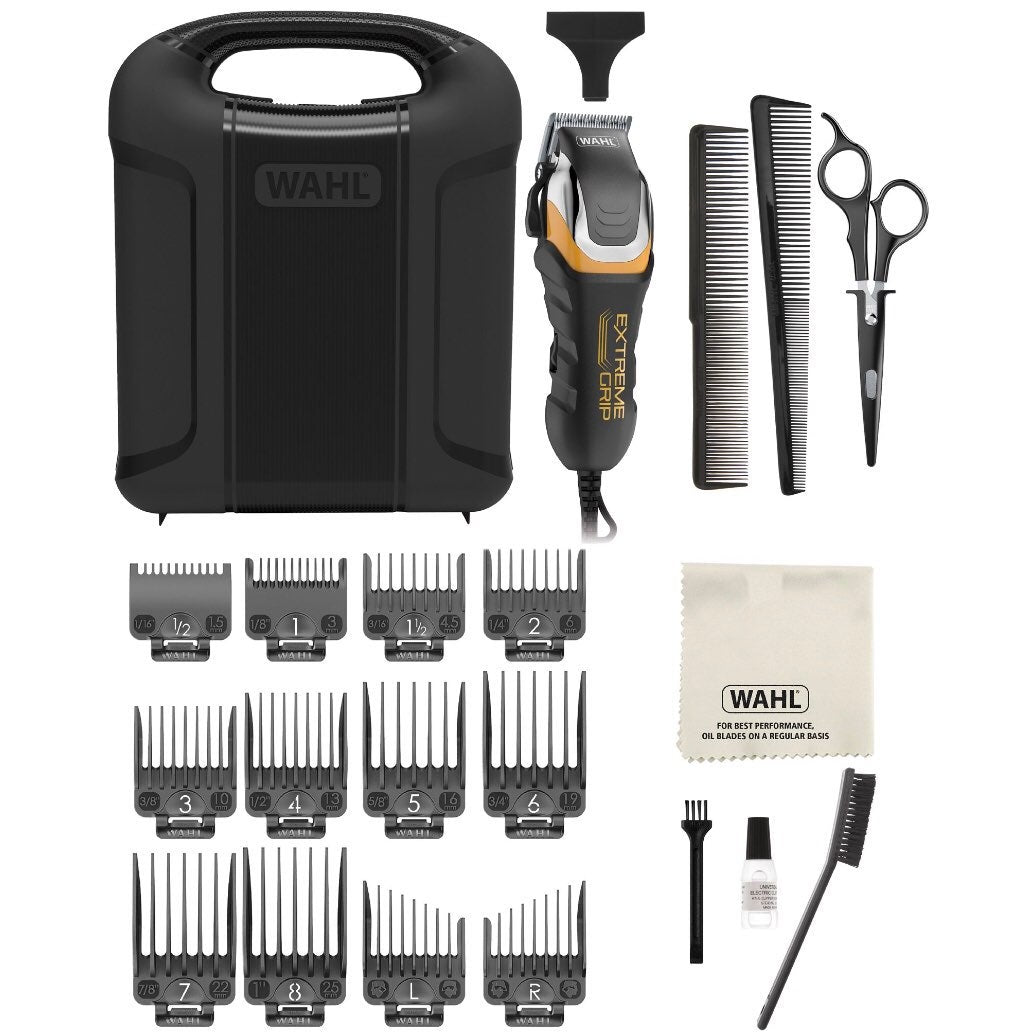 WAHL Extreme Grip Pro Complete Haircutting Kit with 24 pieces