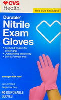 CVS Health, Durable Nitrile Exam Gloves, One Size Fits Most, 40 Gloves