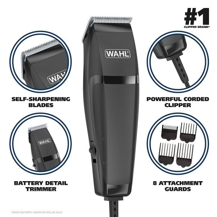 Wahl HomeCut Combo Easy-To-Use Haircutting & Touch-Up Kit - 14 Pieces -79450