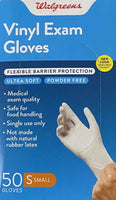 Walgreens, Vinyl Exam Gloves - 50 Gloves (Small)
