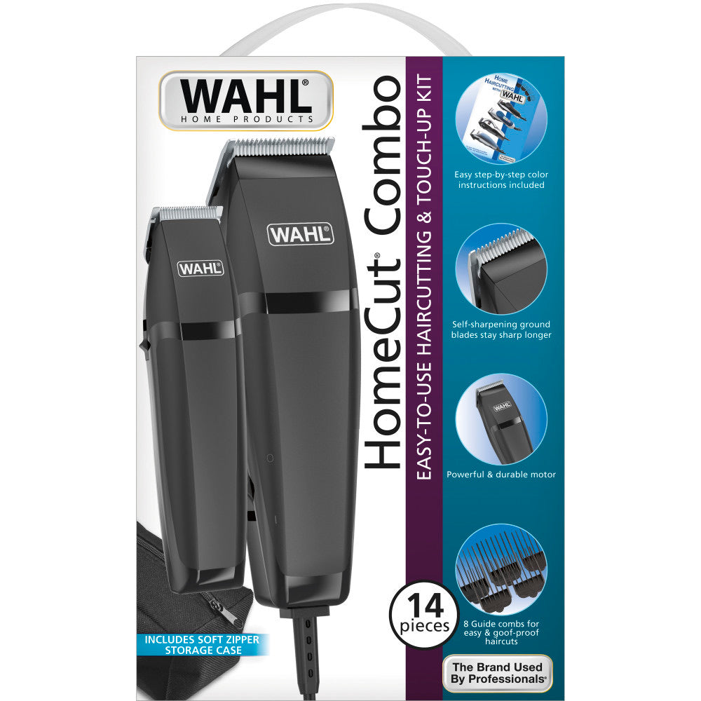 Wahl HomeCut Combo Easy-To-Use Haircutting & Touch-Up Kit - 14 Pieces -79450