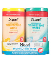 Nice! Disinfectant Wipes, Lemon Scent and Fresh Scent - 150 Wipes