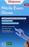 Walgreens, Nitrile Exam Glove - 40 Gloves (Large)