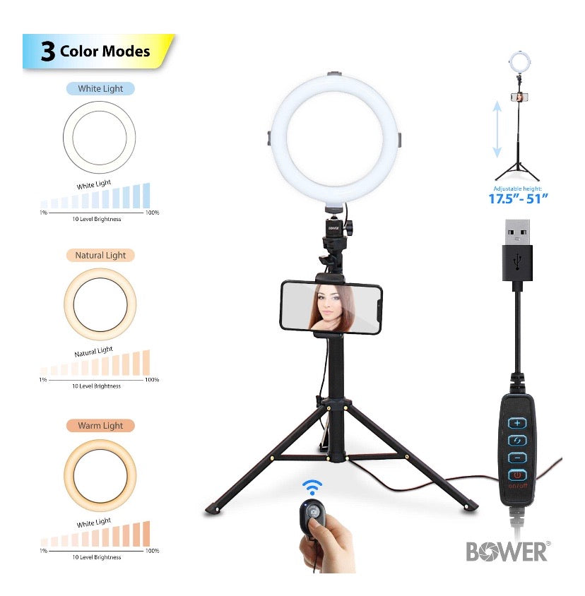 Bower 8" Selfie Ring Studio Light
