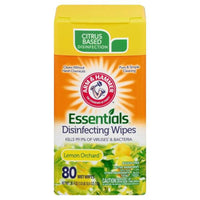 Arm & Hammer Essentials Disinfecting Wipes - Lemon Orchard Scent 80 Wipes