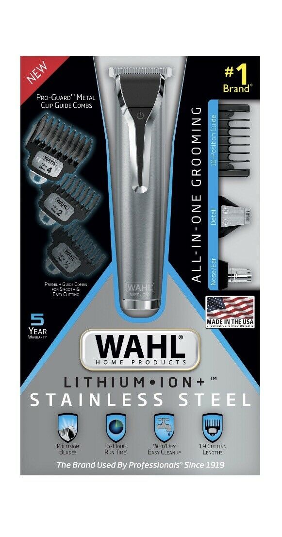 Wahl Stainless Steel Lithium Ion Men's Multi Purpose Beard, Facial Trimmer New