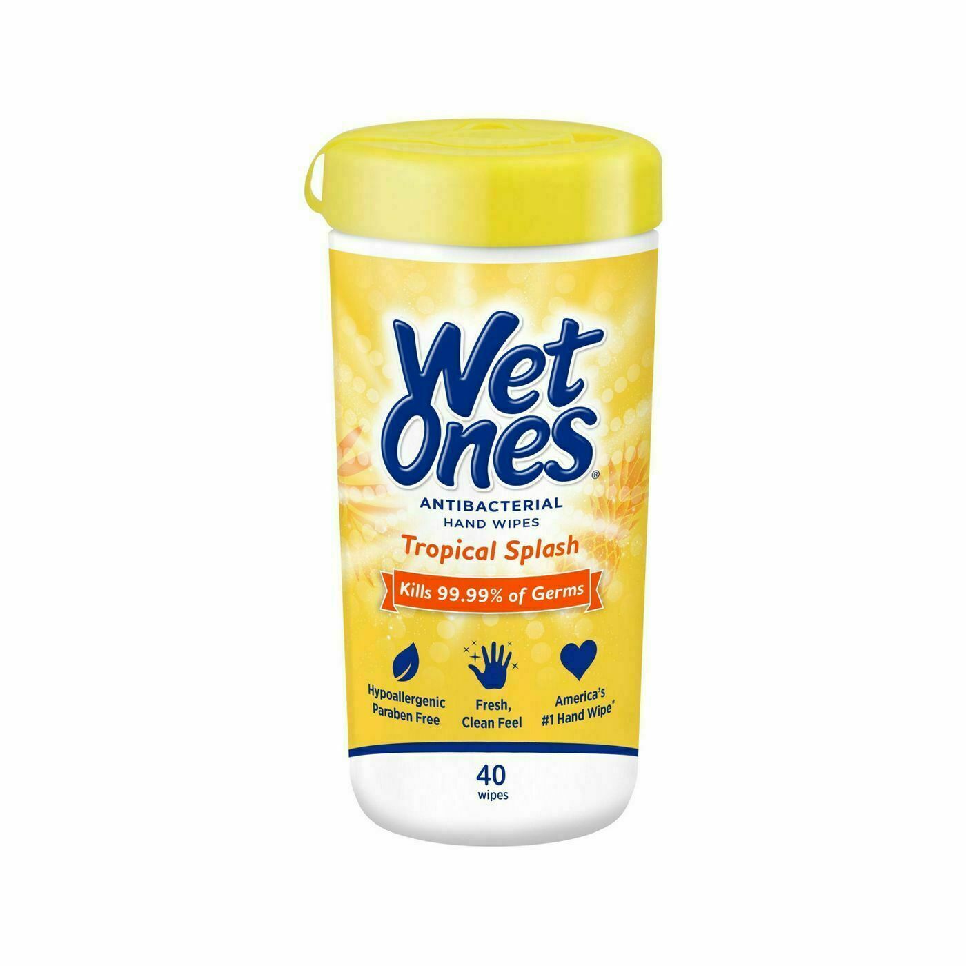 Wet Ones Antibacterial Wipes Canister - Tropical Splash Scent - 40 Wipes