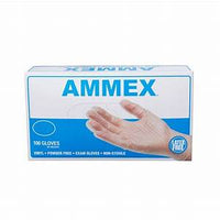 AMMEX Clear Vinyl Exam Latex Free Disposable Gloves, 100 Gloves (SMALL)