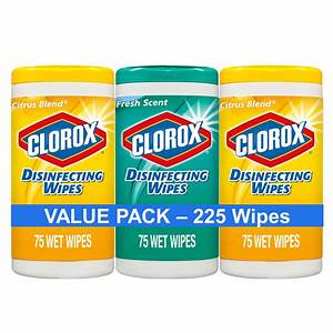 Clorox Disinfecting Wipes, (225 Count Value Pack), Crisp Lemon and Fresh Scent - 3 Pack - 75 Count Each