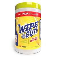 Wipe Out! Antibacterial Wipes - Lemon Scent 80 Count